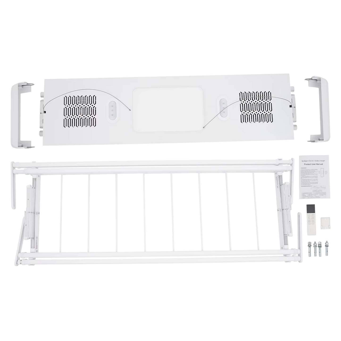 Séchoir plafond électrique avec télécommande, LED et ventilation