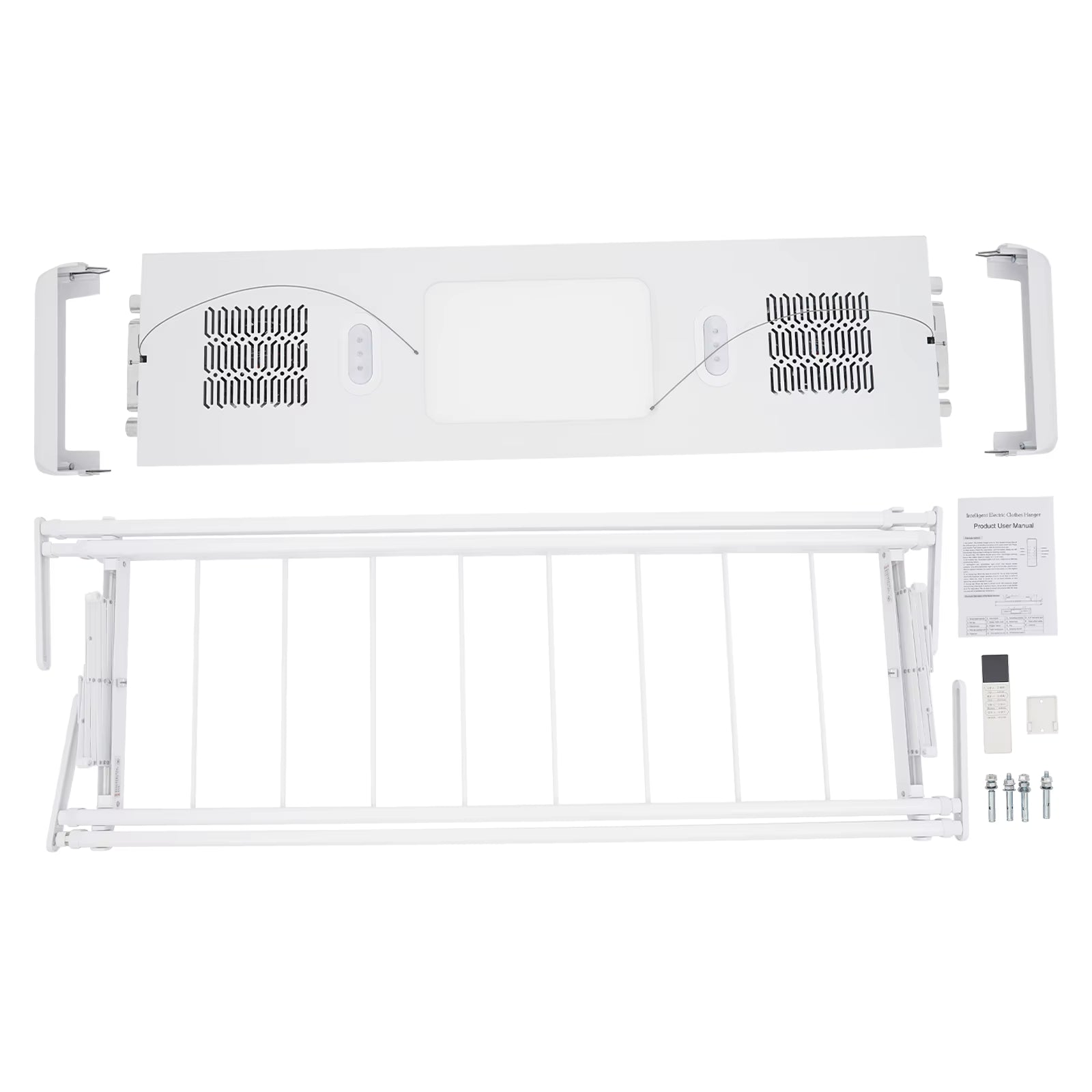Séchoir plafond électrique avec télécommande, LED et ventilation