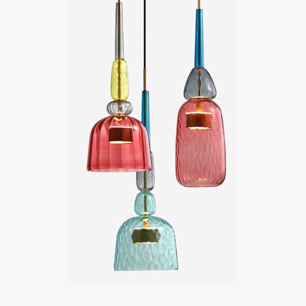 Suspension design LED verre coloré IRIDE