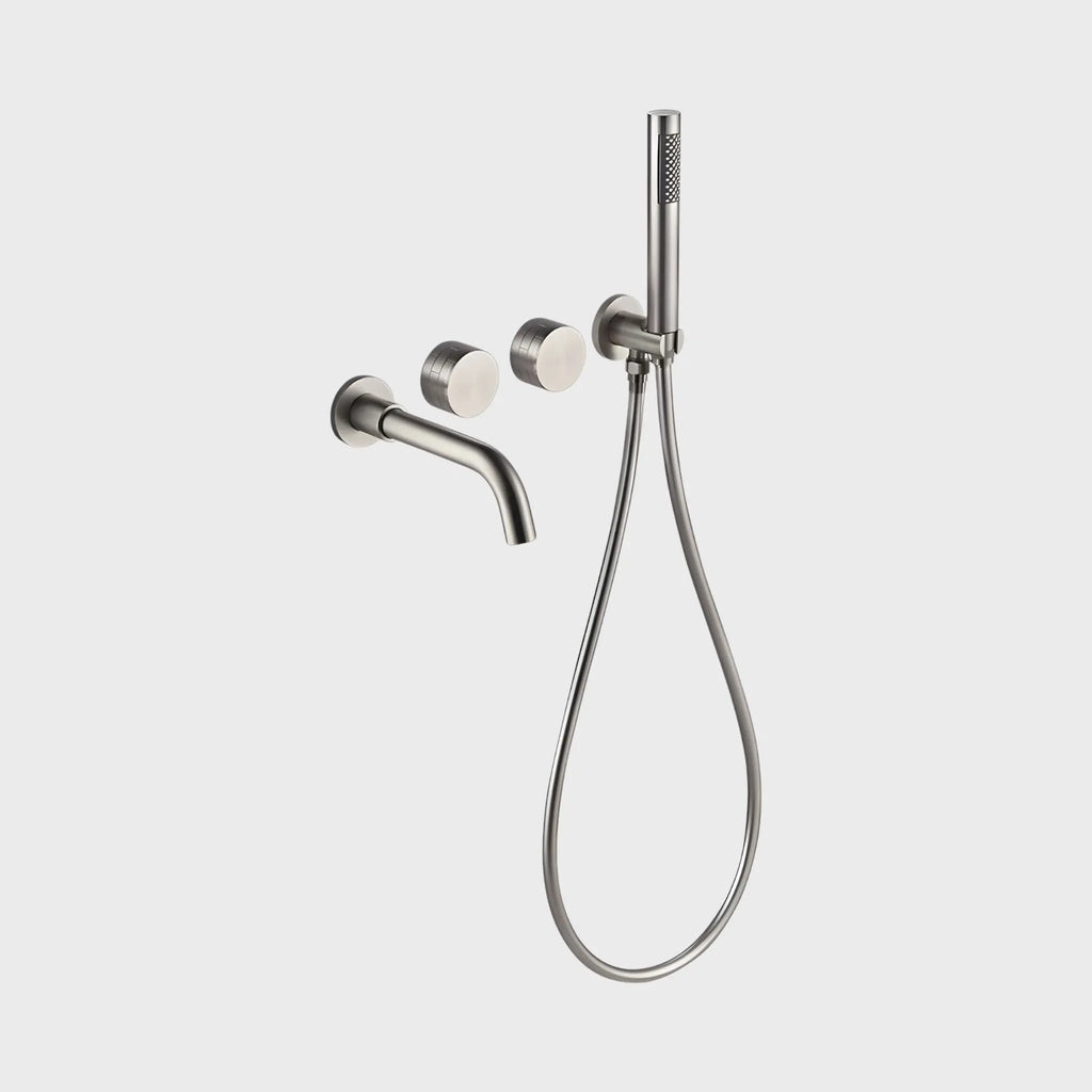 Mitigeur de baignoire encastré avec douchette inox