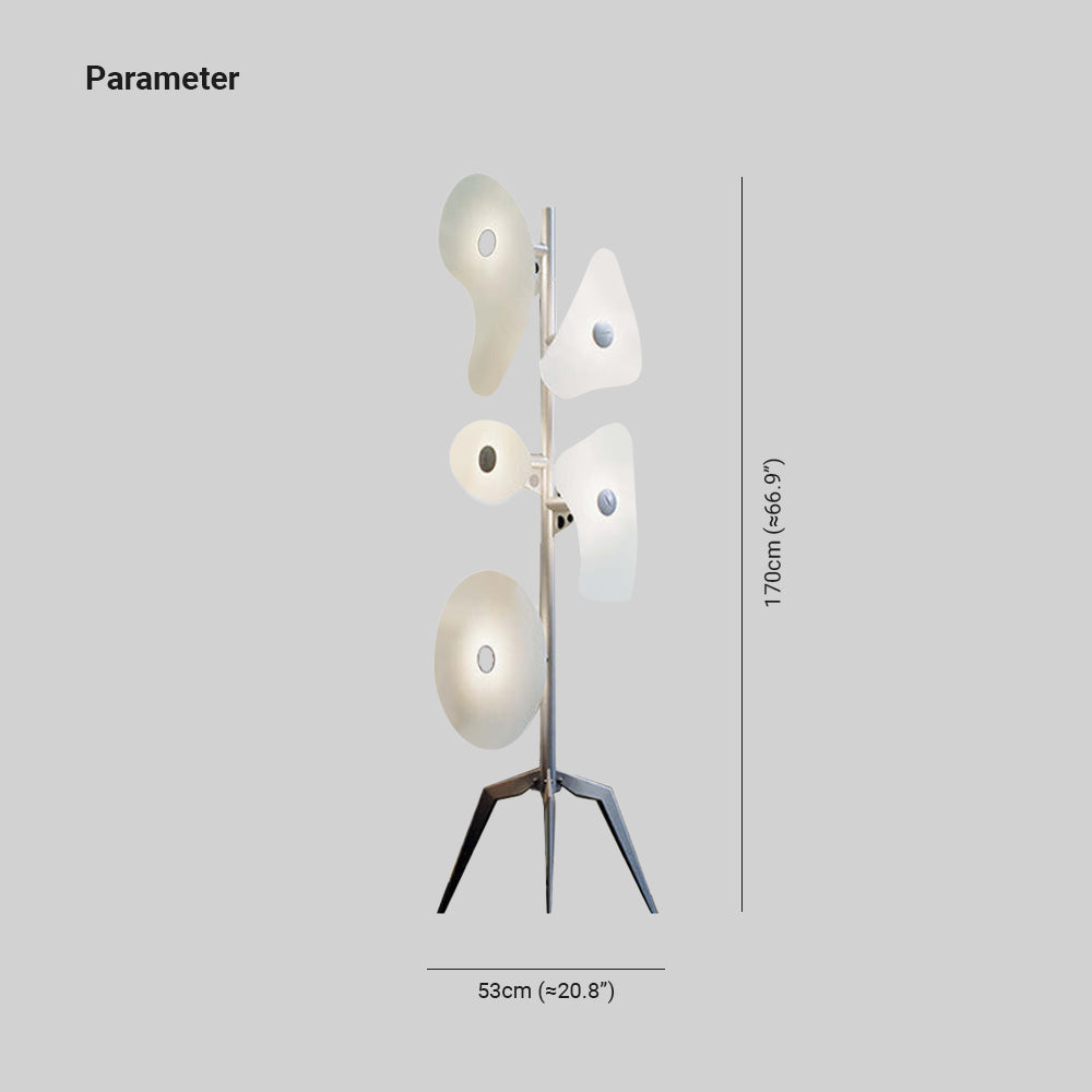 TORDO - Lampadaire, Fer, Blanc / Multicolore, Salon