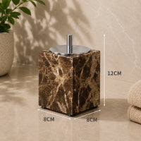 MARLENZO - Emperador Brown Marble Bathroom Set, Dispenser and Matching Accessories