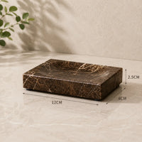 MARLENZO - Emperador Brown Marble Bathroom Set, Dispenser and Matching Accessories
