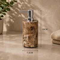 MARLENZO - Emperador Brown Marble Bathroom Set, Dispenser and Matching Accessories