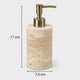 PETRALIA - Hand-Carved Travertine Bathroom Set, Toothbrush Holder, Dispenser, Soap Dish