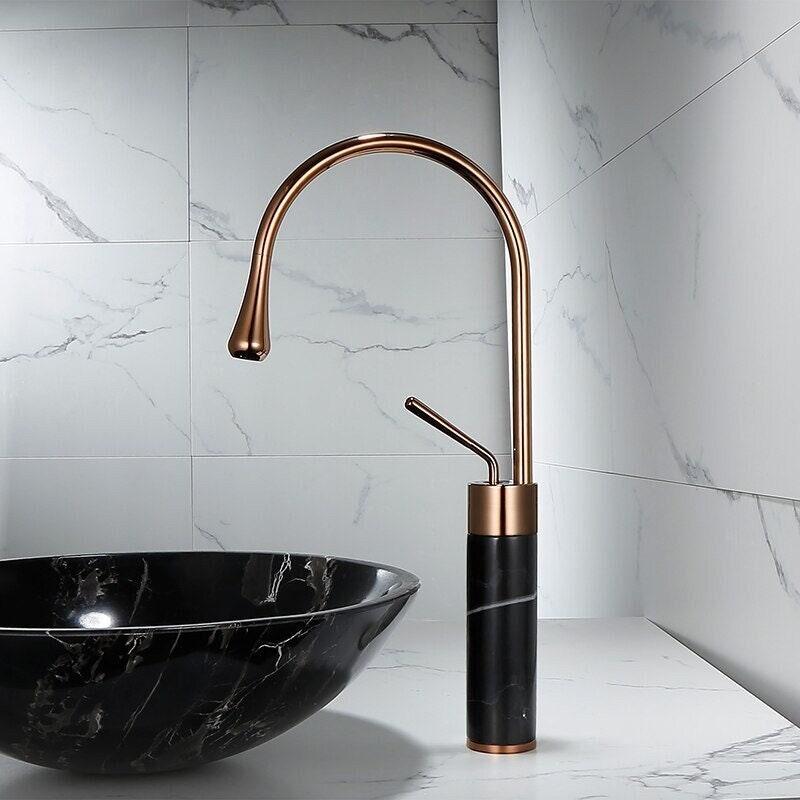 Quarzo Robinet de Lavabo Socle Marbre, 3 Longueurs