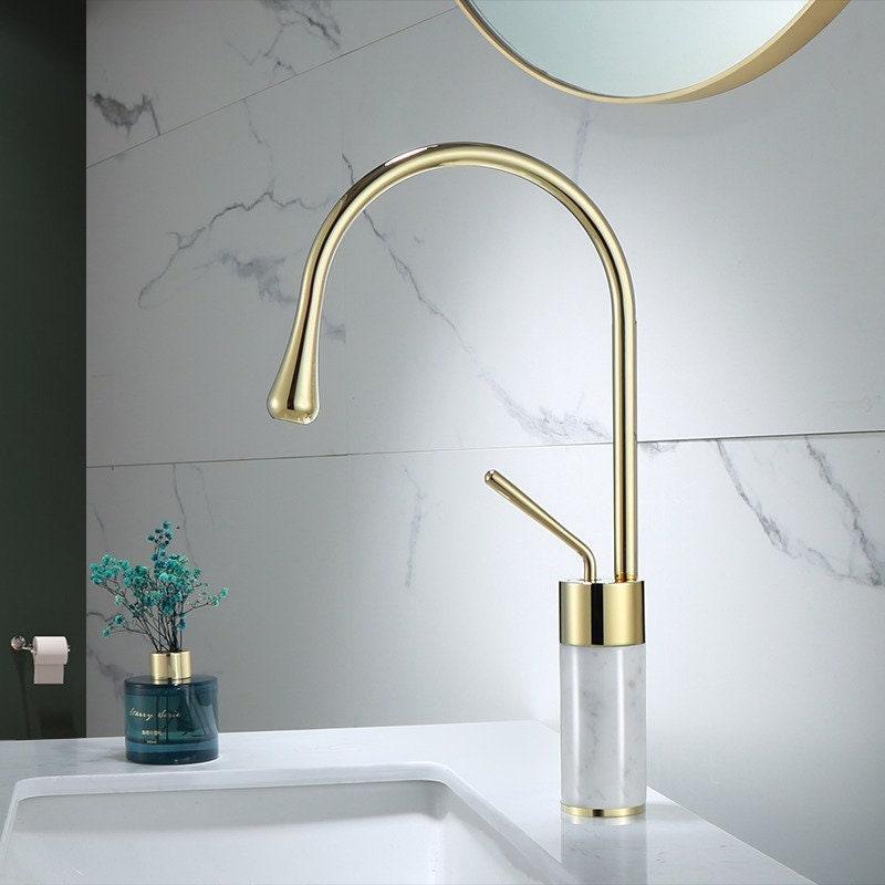 Quarzo Robinet de Lavabo Socle Marbre, 3 Longueurs