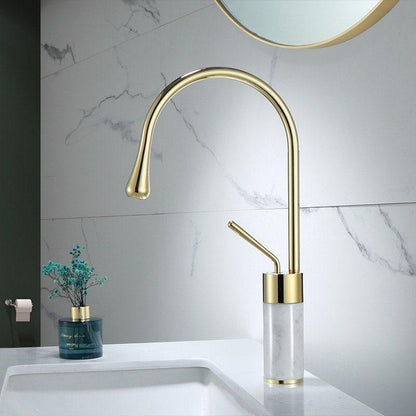 Quarzo Robinet de Lavabo Socle Marbre, 3 Longueurs