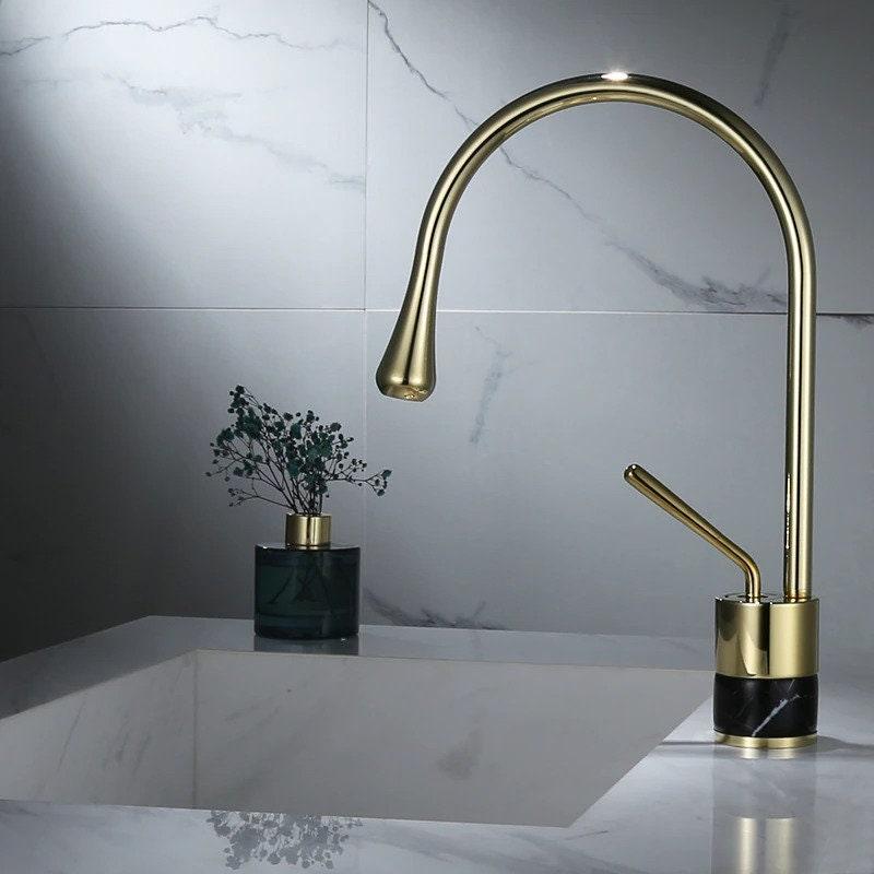 Quarzo Robinet de Lavabo Socle Marbre, 3 Longueurs