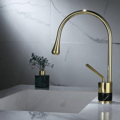 Quarzo Robinet de Lavabo Socle Marbre, 3 Longueurs