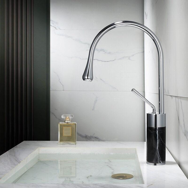 Quarzo Robinet de Lavabo Socle Marbre, 3 Longueurs