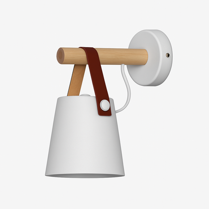 Applique murale LED abat-jour suspendu en bois PENSILE
