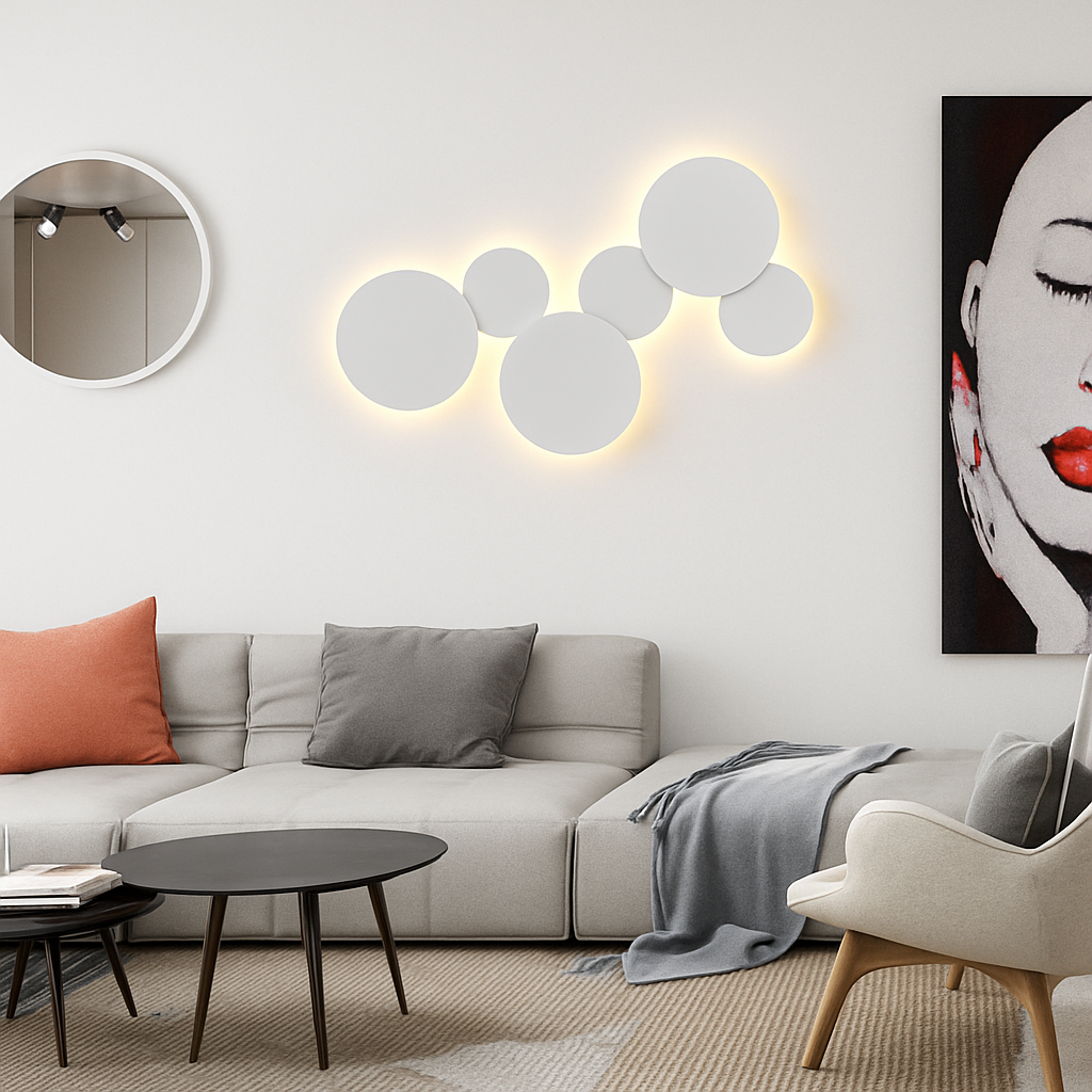 Applique murale LED ronde inspiration lunaire SELENE