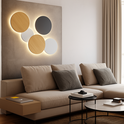 Applique murale LED ronde inspiration lunaire SELENE