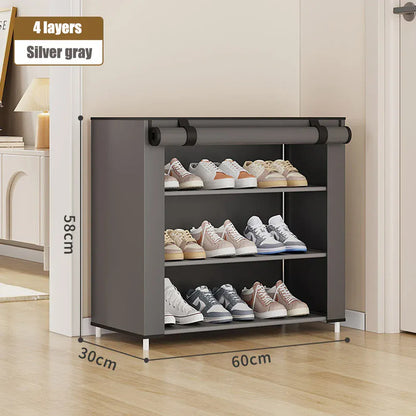 Armoire à chaussures en tissu anti-poussière 4 étages