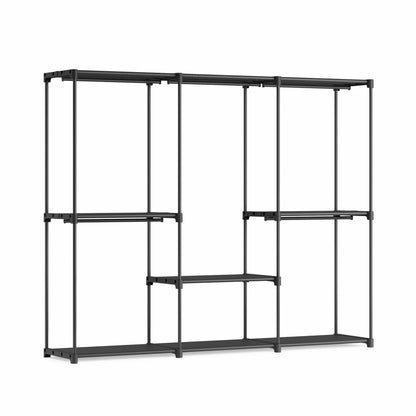 Storage Cabinet, Folding Wardrobe, Dressing Room, Clothes Rack, for Cloakroom, Bedroom, 205 x 43 x 166 cm, Ink Black black / GERMANY