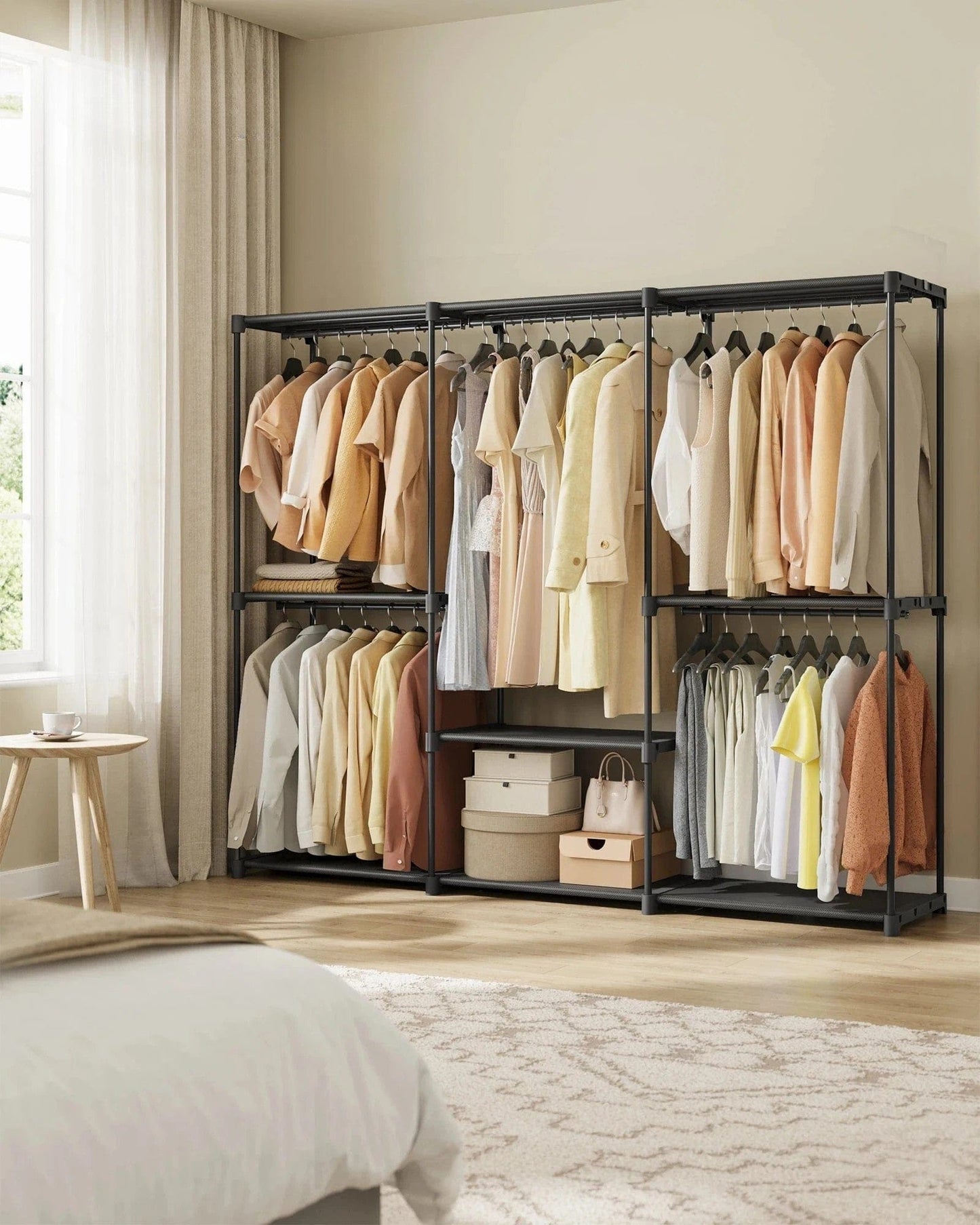 Armoire de rangement pliante pour dressing chambre : optimisez votre espace avec style Noir
