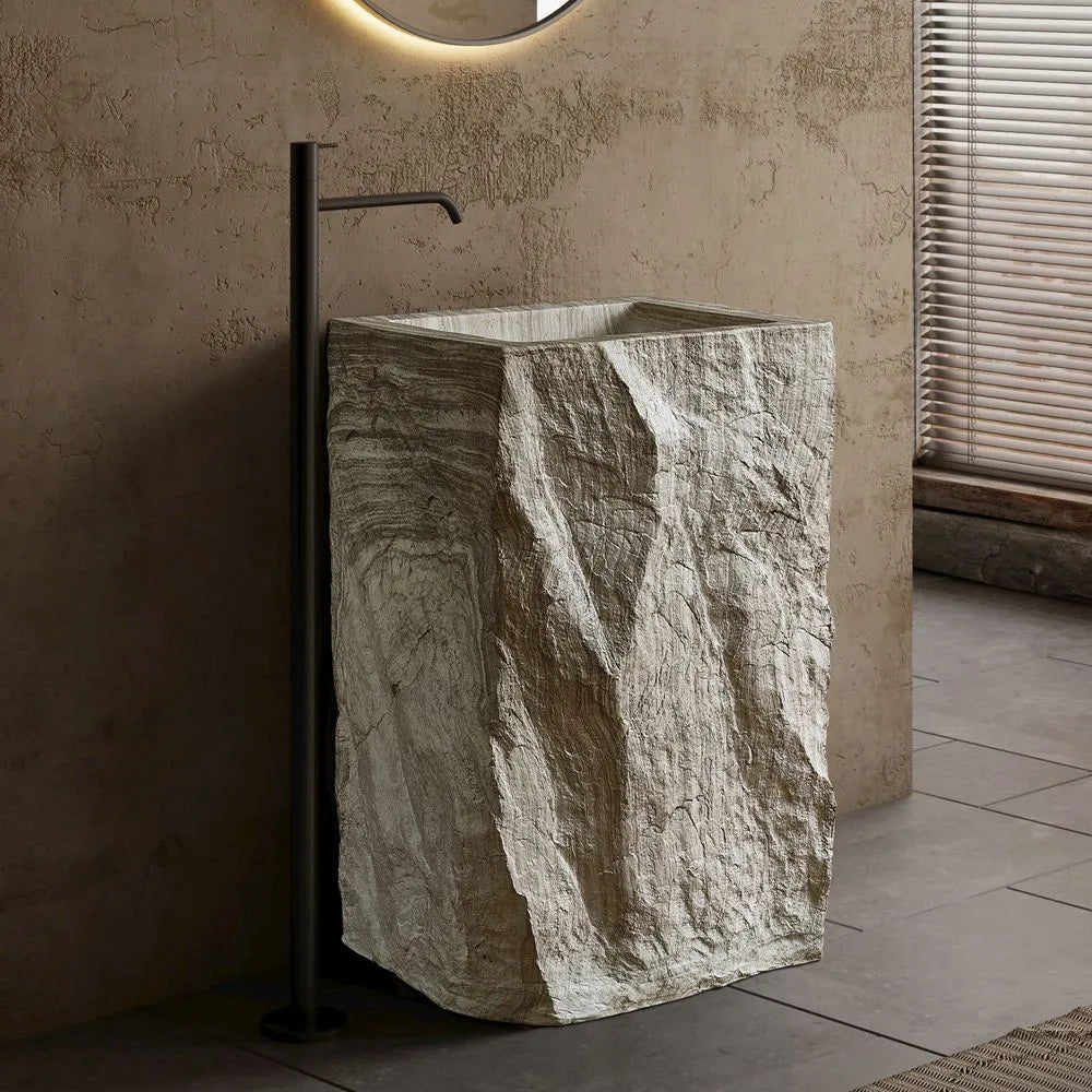 ATLAS - Vasque totem en pierre brute