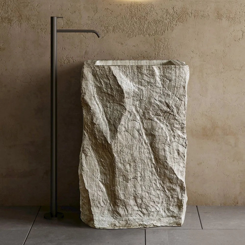 ATLAS - Vasque totem en pierre brute