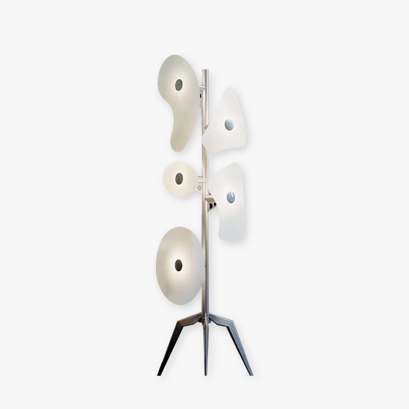 TORDO - Lampadaire, Fer, Blanc / Multicolore, Salon