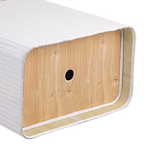 Banette à linge en bambou avec poignées Blanc