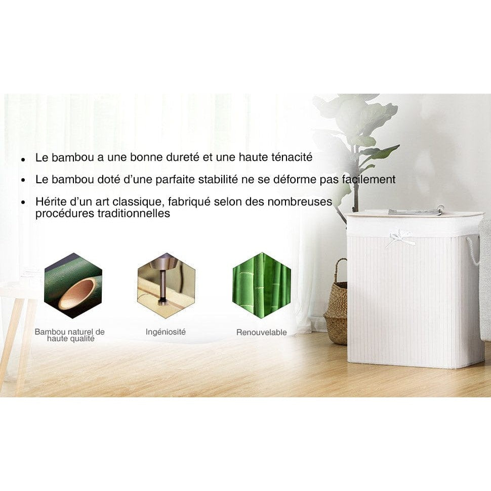 Banette à linge en bambou avec poignées - Aéraly