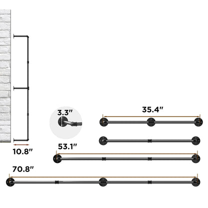 Barre de suspension vêtements mur industrielle - Une solution stylée d'organisation du linge