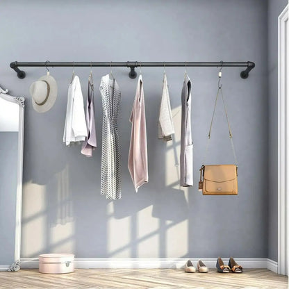 Barre de suspension vêtements mur industrielle - Une solution stylée d'organisation du linge