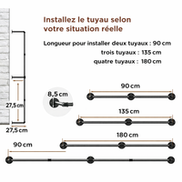 Barre de suspension vêtements mur industrielle - Une solution stylée d'organisation du linge - Aeraly