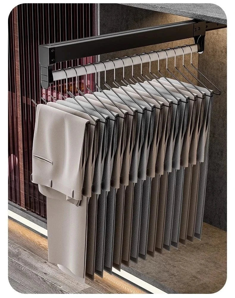 MOD Wardrobe Pull-out Retractable Hanger Telescopic Clothe Hanging Rod Hanging Trousers WardrobeStorage and Pull-out Clothes Hanger