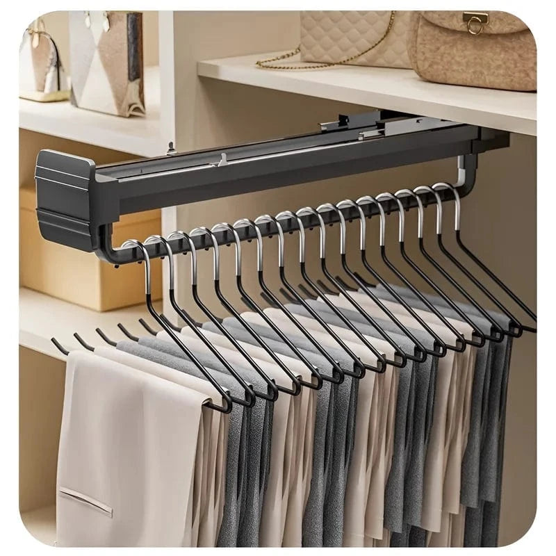 MOD Wardrobe Pull-out Retractable Hanger Telescopic Clothe Hanging Rod Hanging Trousers WardrobeStorage and Pull-out Clothes Hanger