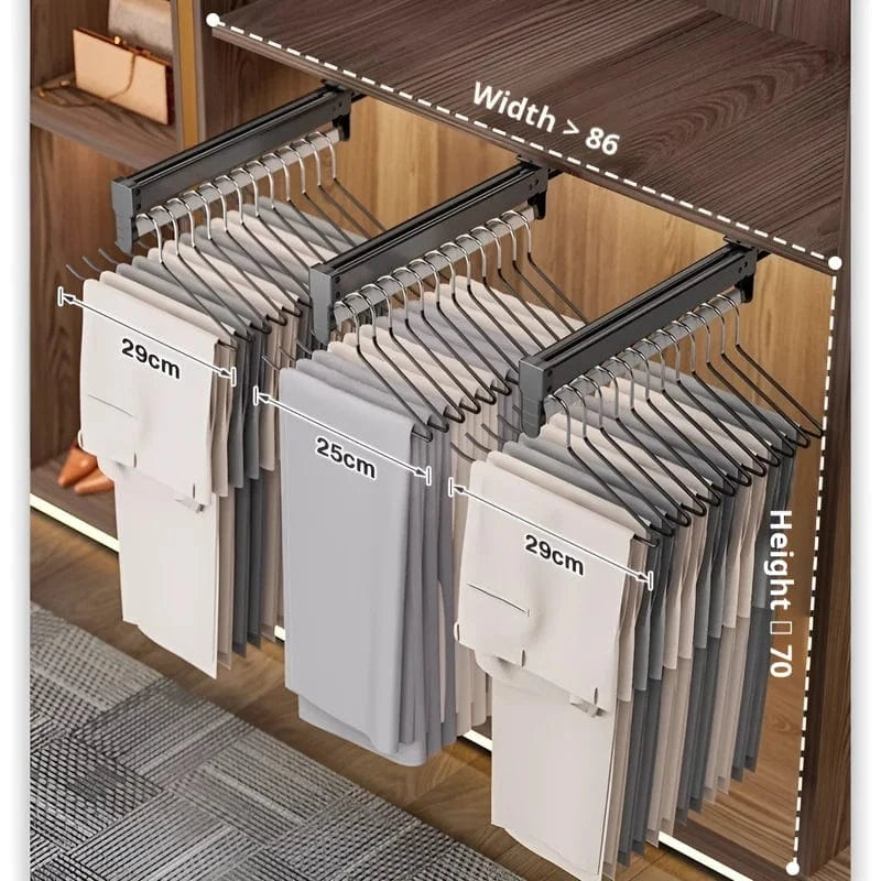 MOD Wardrobe Pull-out Retractable Hanger Telescopic Clothe Hanging Rod Hanging Trousers WardrobeStorage and Pull-out Clothes Hanger