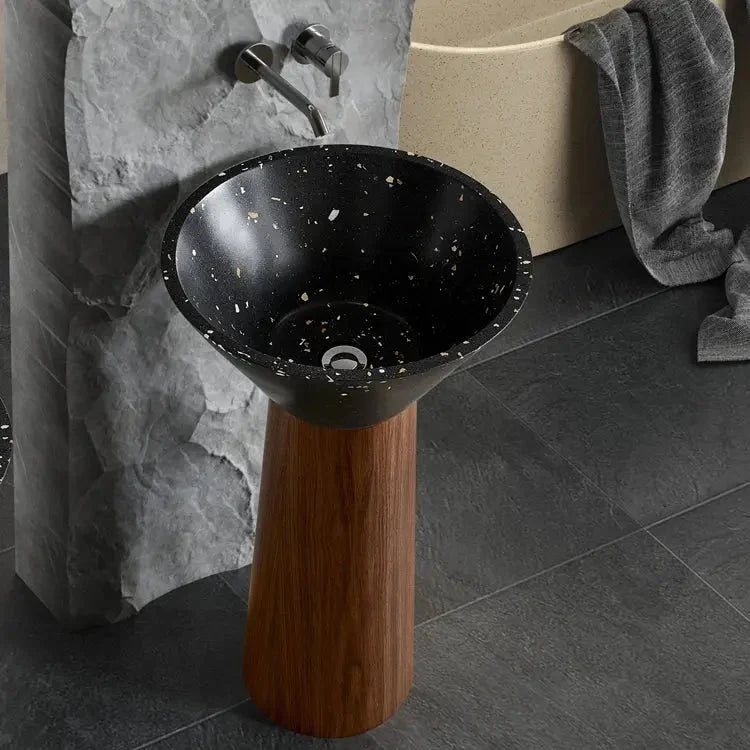 ONDA BOIS - Vasque totem sur pied sculptural