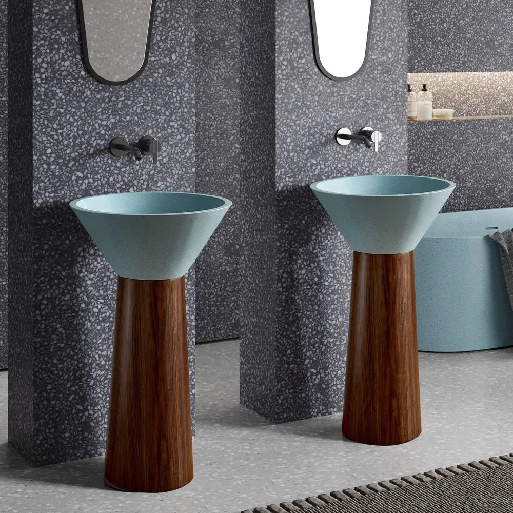 ONDA BOIS - Vasque totem sur pied sculptural