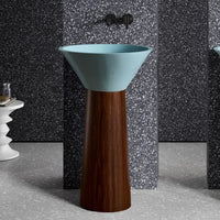 ONDA BOIS - Vasque totem sur pied sculptural
