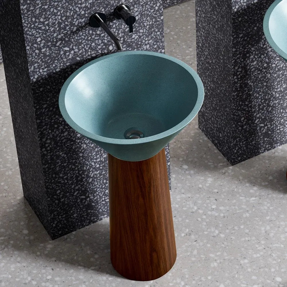 ONDA BOIS - Vasque totem sur pied sculptural