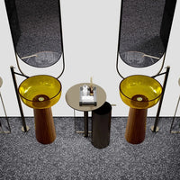 ELARA BOIS - Vasque totem ronde sur pied
