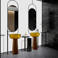 ELARA BOIS - Vasque totem ronde sur pied