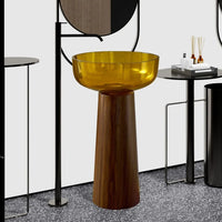 ELARA BOIS - Vasque totem ronde sur pied