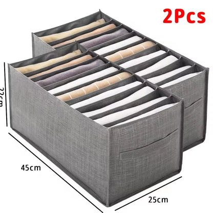 Boîte de rangement pour sous-vêtements et vêtements Gris L - 2 PCS