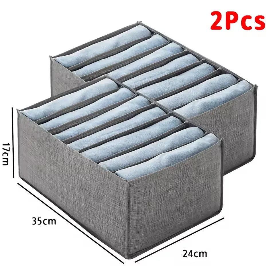 Boîte de rangement pour sous-vêtements et vêtements Gris M - 2 PCS