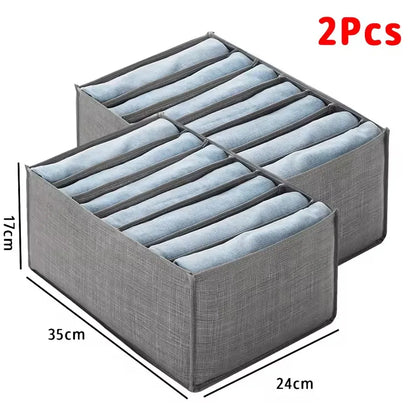 Boîte de rangement pour sous-vêtements et vêtements Gris M - 2 PCS