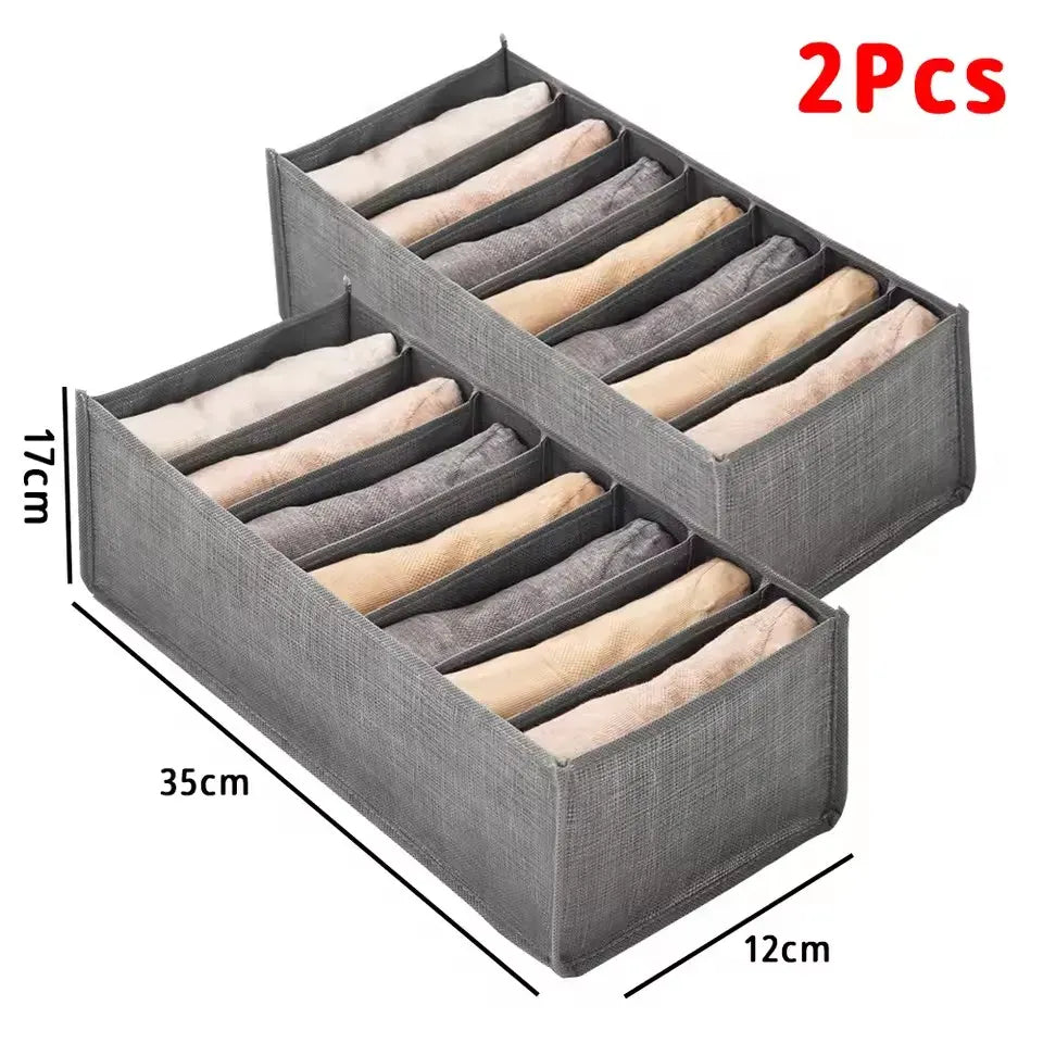 Boîte de rangement pour sous-vêtements et vêtements Gris S - 2 PCS