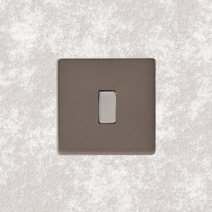 interrupteur bouton plat simple bronze