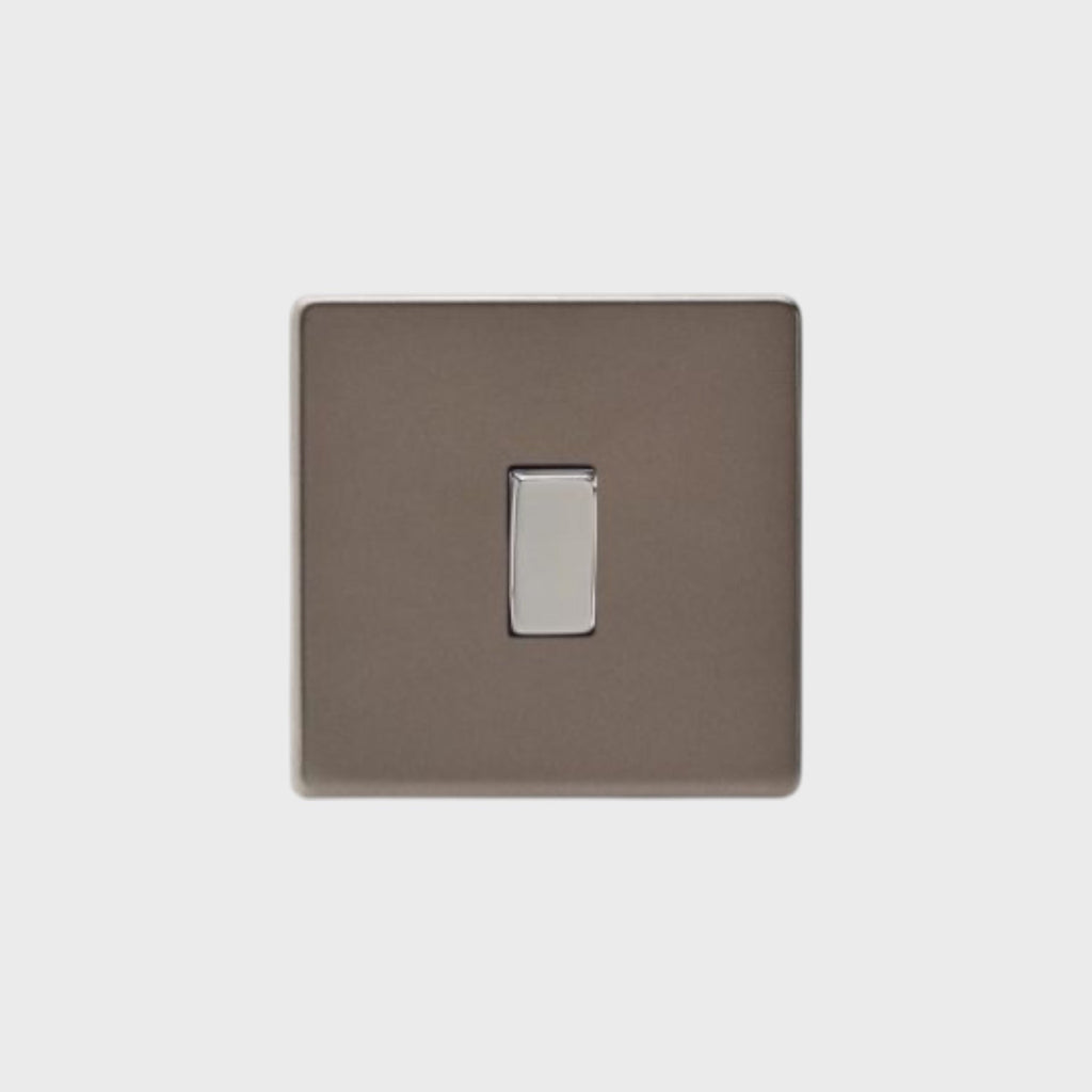 interrupteur bouton plat simple bronze