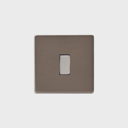 interrupteur bouton plat simple bronze