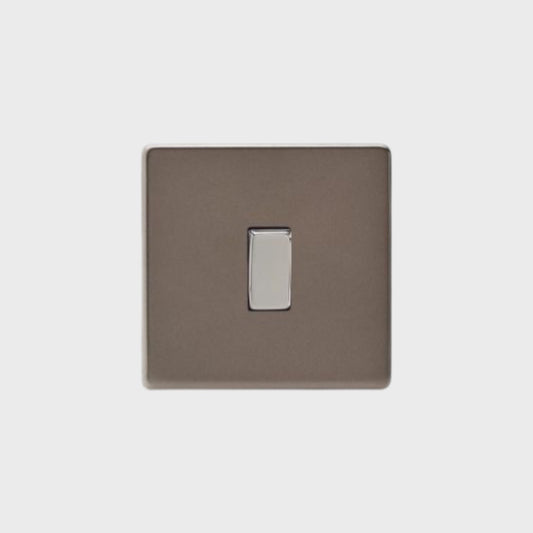 interrupteur bouton plat simple bronze