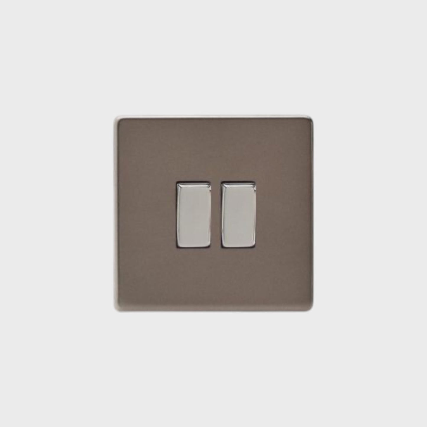interrupteur bouton plat double bronze