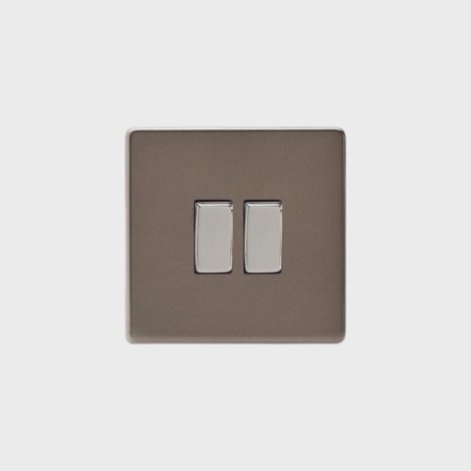 interrupteur bouton plat double bronze