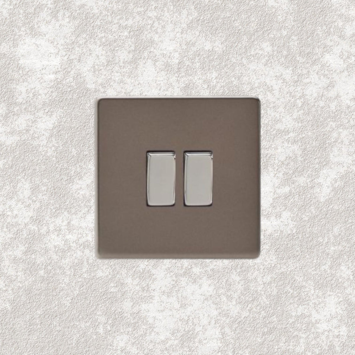 interrupteur bouton plat double bronze